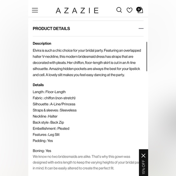 Full length dress- Azazie Elvira - Picture 10 of 10